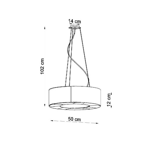 LED függő mennyezeti lámpa SATURNO SLIM 5xE27 csillár 50cm fehér SOLLUX