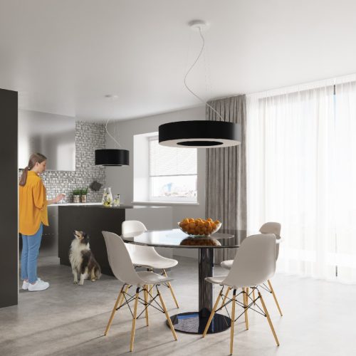 LED függő mennyezeti lámpa SATURNO SLIM 5xE27 csillár 50cm fekete SOLLUX