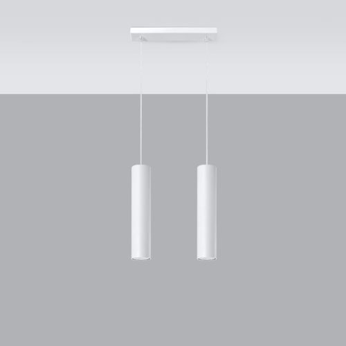LAGOS 2 Függesztett mennyezeti lámpa 2xGU10 Minimalista Fehér SOLLUX