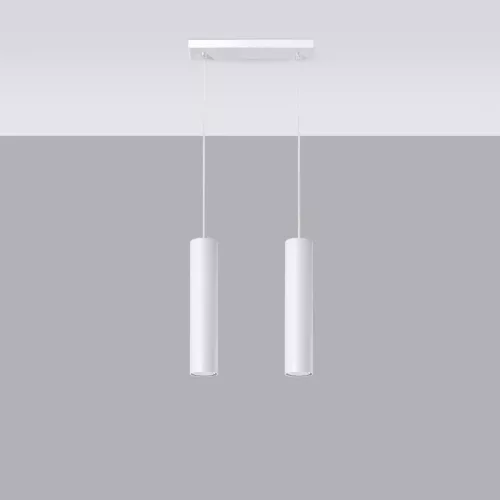 LAGOS 2 Függesztett mennyezeti lámpa 2xGU10 Minimalista Fehér SOLLUX
