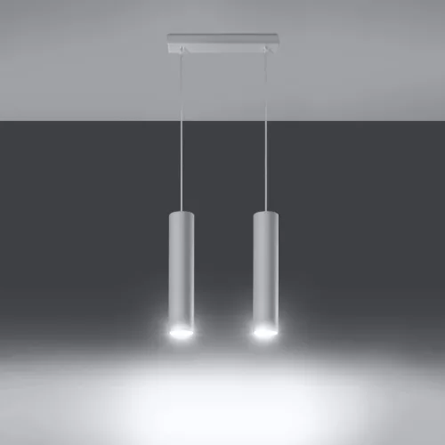LAGOS 2 Függesztett mennyezeti lámpa 2xGU10 Minimalista Fehér SOLLUX