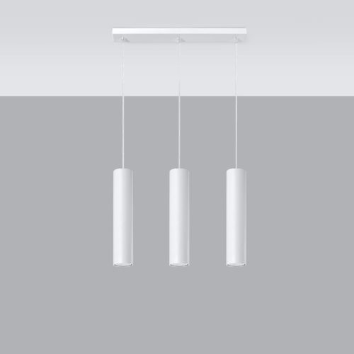 LAGOS 3L 3xGU10 Minimalista fehér függő mennyezeti lámpa SOLLUX