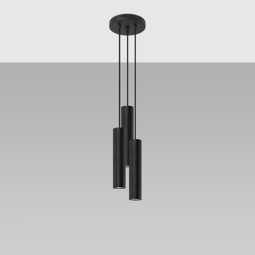 LED-es mennyezeti függőlámpa LAGOS 3P 3xGU10 Fekete SOLLUX