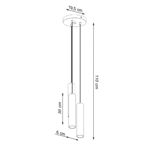 LED-es mennyezeti függőlámpa LAGOS 3P 3xGU10 Fekete SOLLUX