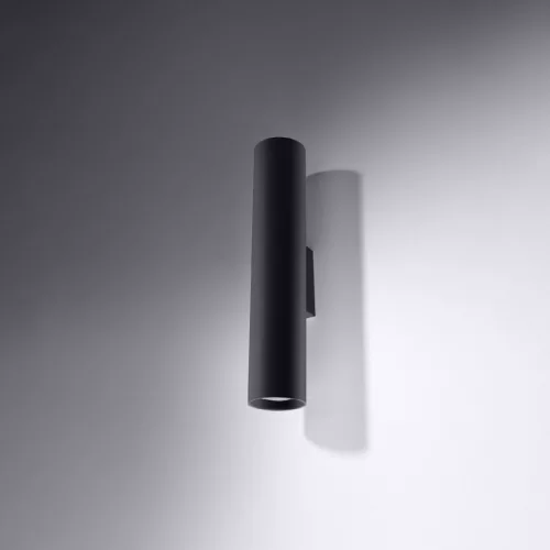 LAGOS 2 Fali lámpa 2xGU10 Fel-le Minimalista Fekete SOLLUX