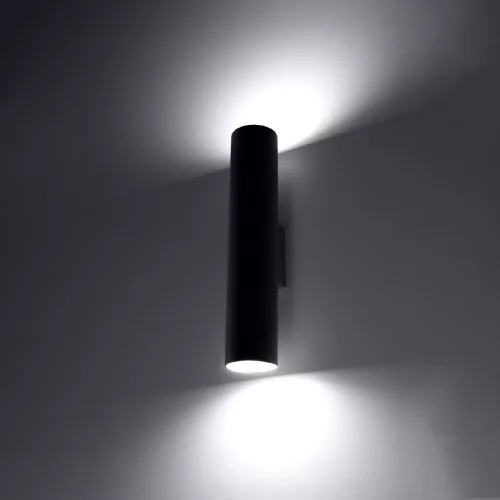 LAGOS 2 Fali lámpa 2xGU10 Fel-le Minimalista Fekete SOLLUX