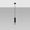 LOOPEZ 1 GU10 függesztett mennyezeti lámpa túlnyúló elegáns fekete króm SOLLUX