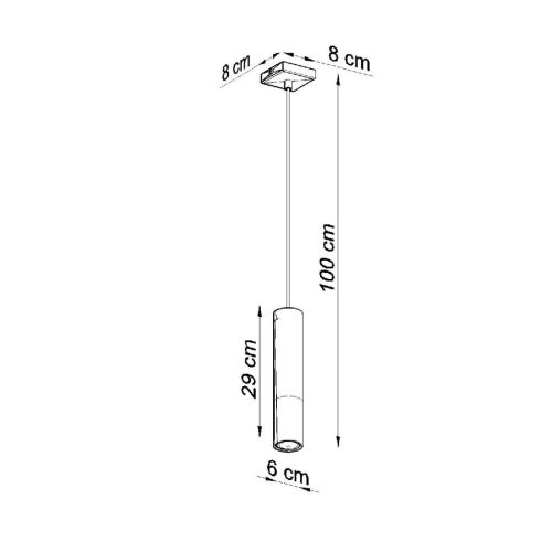 LOOPEZ 1 GU10 függesztett mennyezeti lámpa túlnyúló elegáns fekete króm SOLLUX