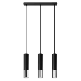   LOOPEZ 3L 3xGU10 függesztett mennyezeti lámpa elegáns fekete króm SOLLUX