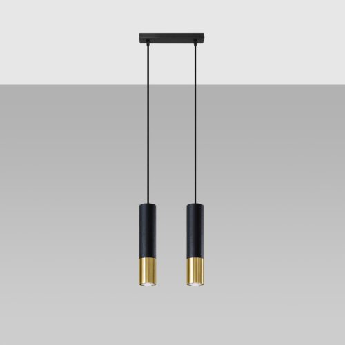 LOOPEZ 2xGU10 Black Gold LED mennyezeti lámpa SOLLUX