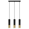 LOOPEZ 3L 3xGU10 függesztett mennyezeti lámpa elegáns fekete és arany SOLLUX