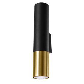   LOOPEZ hullámlámpa 2xGU10 felső-alsó elegáns fekete és arany SOLLUX