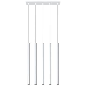   PASTELO 5 függesztett mennyezeti lámpa 5xG9 túlnyúló minimalista fehér SOLLUX