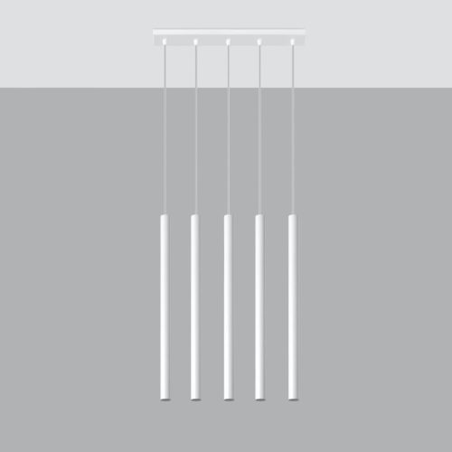 PASTELO 5 függesztett mennyezeti lámpa 5xG9 túlnyúló minimalista fehér SOLLUX