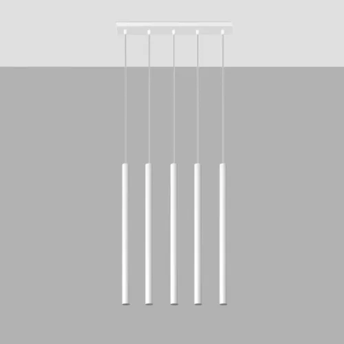 PASTELO 5 függesztett mennyezeti lámpa 5xG9 túlnyúló minimalista fehér SOLLUX