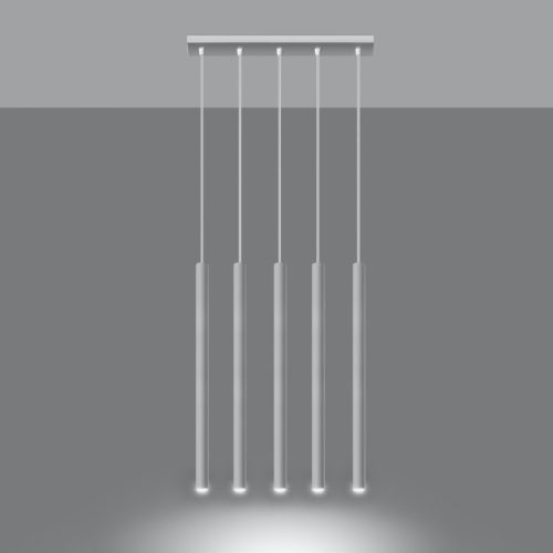 PASTELO 5 függesztett mennyezeti lámpa 5xG9 túlnyúló minimalista fehér SOLLUX