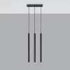 PASTELO 3 függesztett mennyezeti lámpa 3xG9 túlnyúló minimalista fekete SOLLUX