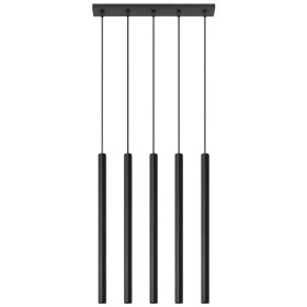   PASTELO 5 függesztett mennyezeti lámpa 5xG9 túlnyúló minimalista fekete SOLLUX