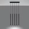 PASTELO 5 függesztett mennyezeti lámpa 5xG9 túlnyúló minimalista fekete SOLLUX