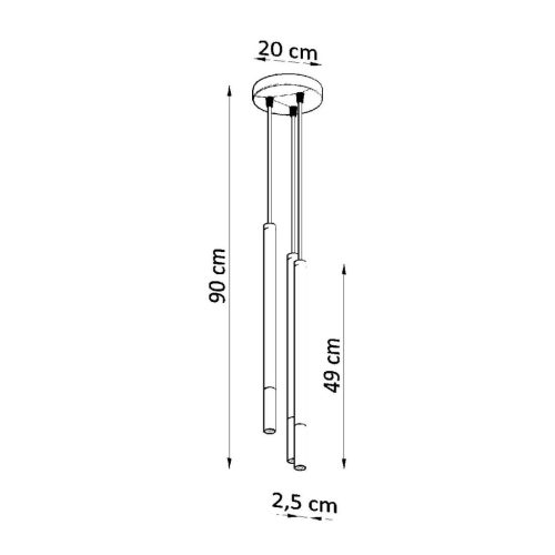 MOZAICA 3P 3xG9 Függesztett mennyezeti lámpa Elegant Fekete Króm SOLLUX