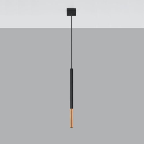 MOZAICA 1 G9 függesztett mennyezeti lámpa túlnyúlás elegáns fekete és réz SOLLUX