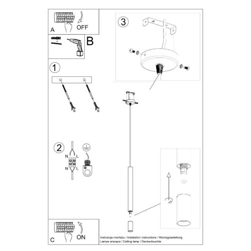 WEZYR G9 túlnyúló LED mennyezeti lámpa fekete SOLLUX
