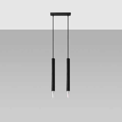 WEZYR LED függő mennyezeti lámpa 2xG9 fekete SOLLUX