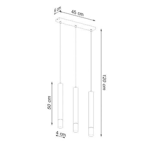 WEZYR LED függő mennyezeti lámpa 3xG9 fekete SOLLUX