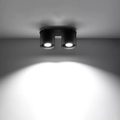 Felületre szerelhető lámpatest ORBIS 2 2xGU10 Minimalist Black Tube SOLLUX