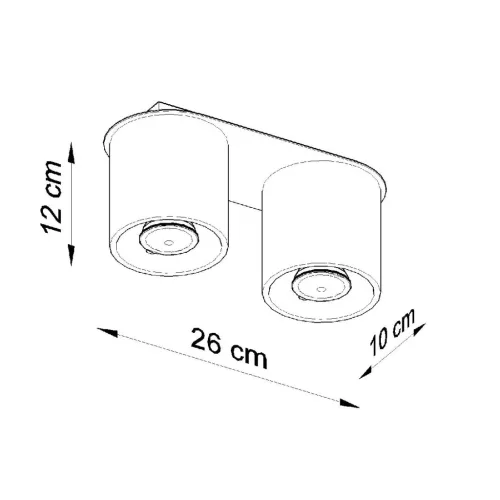 Felületre szerelhető lámpatest ORBIS 2 2xGU10 Minimalista szürke cső SOLLUX