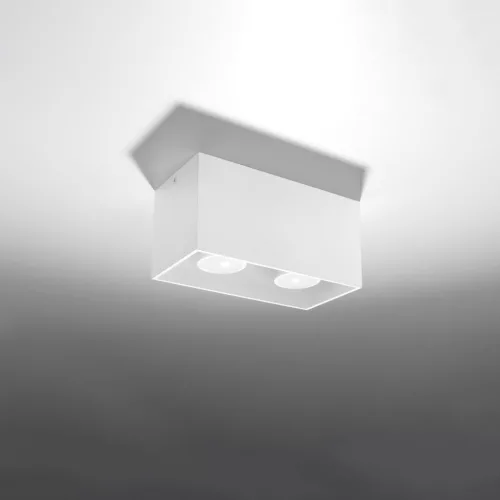 Felületre szerelt lampatest QUAD MAXI 2xGU10 négyszögletes, minimalista fehér SOLLUX
