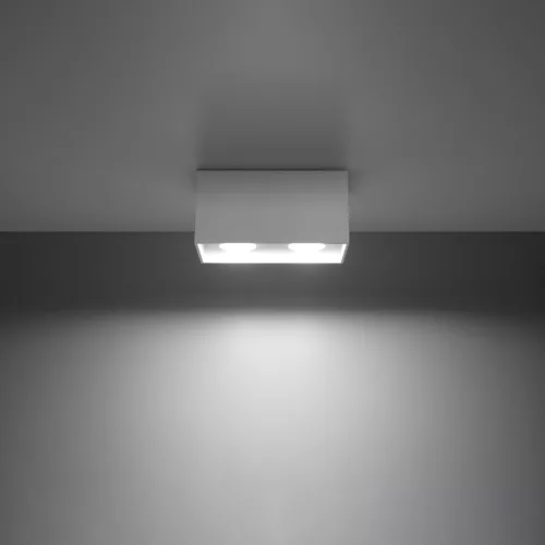 Felületre szerelt lampatest QUAD MAXI 2xGU10 négyszögletes, minimalista fehér SOLLUX
