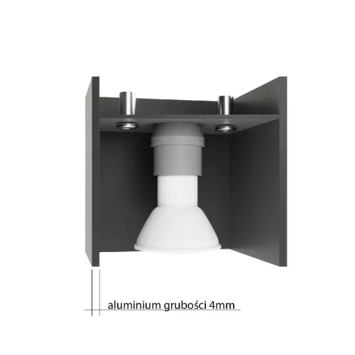 Felületre szerelt lampatest QUAD MAXI 2xGU10 négyszögletes, minimalista fehér SOLLUX