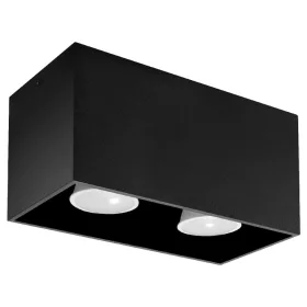   Felületre szerelt lampatest QUAD MAXI 2xGU10 négyszögletes, minimalista fekete SOLLUX