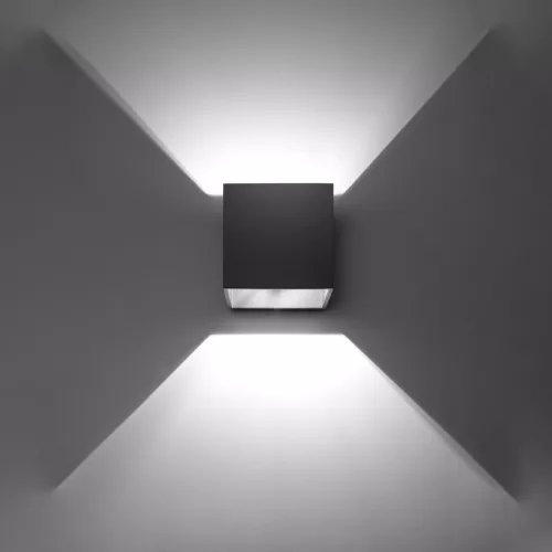 QUAD 1 G9 fali lámpa fel-le kocka minimalista fekete SOLLUX