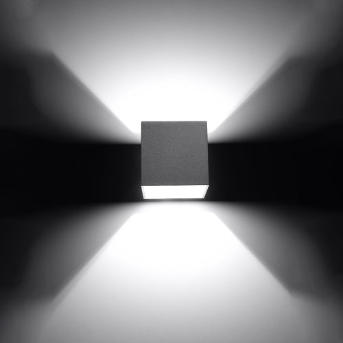 QUAD 1 G9 fali lámpa fel-le kocka minimalista szürke SOLLUX