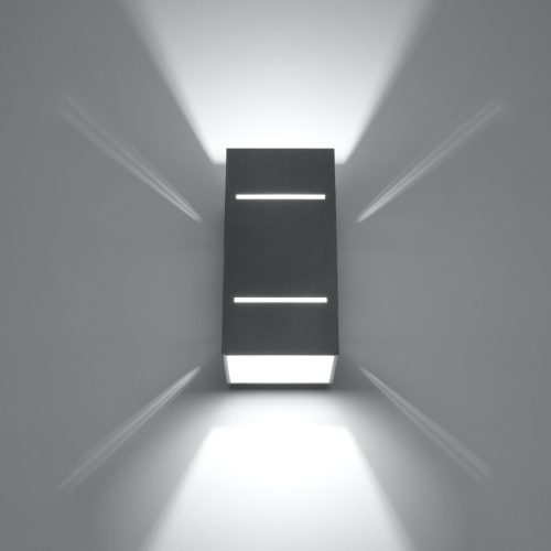 BLOCCO G9 LED fali lámpa felfelé lefelé négyszögletes szürke SOLLUX