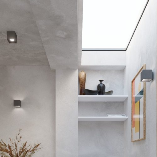 QUAD G9 LED fali lámpa Up Down Cube antracit SOLLUX