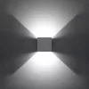 Felületre szerelhető kültéri lámpatest LUCA LED 6W 3000K IP54 felfelé alul fali lámpa kocka fehér SOLLUX