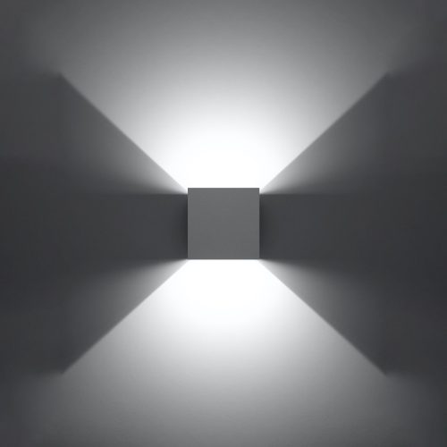 Felületre szerelhető kültéri lámpatest LUCA LED 6W 3000K IP54 felfelé alul fali lámpa kocka fehér SOLLUX