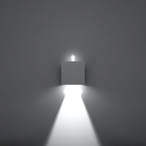 Felületre szerelhető kültéri lámpatest LUCA LED 6W 3000K IP54 felfelé alul fali lámpa kocka fehér SOLLUX