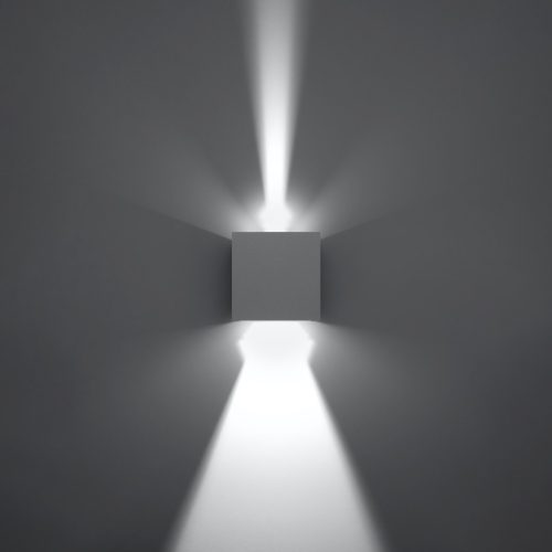 Felületre szerelhető kültéri lámpatest LUCA LED 6W 3000K IP54 felfelé alul fali lámpa kocka fehér SOLLUX