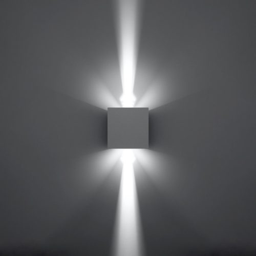 Felületre szerelhető kültéri lámpatest LUCA LED 6W 3000K IP54 felfelé alul fali lámpa kocka fehér SOLLUX