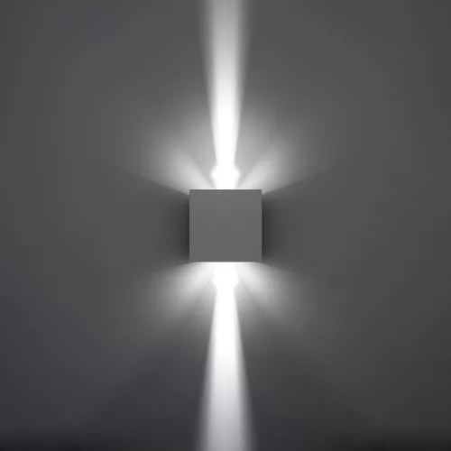 Felületre szerelhető kültéri lámpatest LUCA LED 6W 3000K IP54 felfelé alul fali lámpa kocka fehér SOLLUX