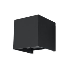   Felületre szerelhető kültéri lámpatest LUCA LED 6W 3000K IP54 felső fali lámpa kocka fekete SOLLUX