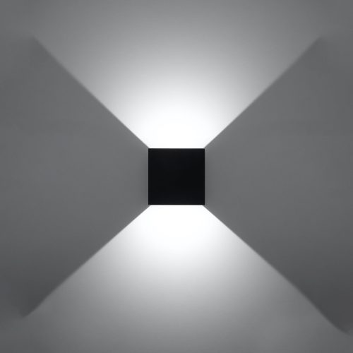 Felületre szerelhető kültéri lámpatest LUCA LED 6W 3000K IP54 felső fali lámpa kocka fekete SOLLUX