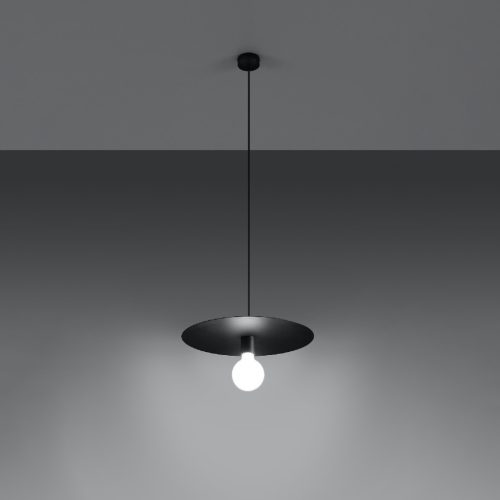 LED függő mennyezeti lámpa FLAVIO E27 túlnyúló fekete SOLLUX