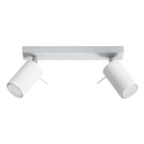   Felületre szerelhető lámpatest RING 2 2xGU10 Halogén spotlámpa Mozgatható Minimalista Fehér SOLLUX