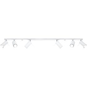   Felületre szerelhető lámpatest RING 6L 6xGU10 Reflektor halogén mozgatható csík minimalista fehér SOLLUX