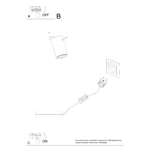 RING GU10 Éjjeli asztali lámpa mozgatható fehér SOLLUX